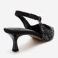 NELLA - Black Platinum Jeweled Slingback Stiletto Pump (Women)