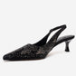 NELLA - Black Platinum Jeweled Slingback Stiletto Pump (Women)