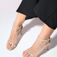 Bern - Gold Striped Platform Heel Evening Shoe (Women)