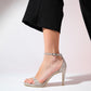 Bern - Gold Striped Platform Heel Evening Shoe (Women)
