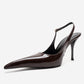 CANDY - Brown Genuine Leather Patent Pointed-Toe Stiletto Pump (Women)