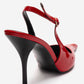 CANDY - Red Genuine Leather Patent Pointed-Toe Stiletto Pump (Women)