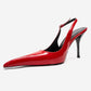CANDY - Red Genuine Leather Patent Pointed-Toe Stiletto Pump (Women)