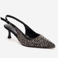 THEA - Black Genuine Leather Platinum-Crystal-Embellished Kitten Heel (Women)