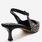 THEA - Black Genuine Leather Platinum-Crystal-Embellished Kitten Heel (Women)