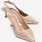THEA - Nude Genuine Leather Gold-Crystal-Embellished Kitten Heel (Women)