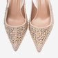 THEA - Nude Genuine Leather Gold-Crystal-Embellished Kitten Heel (Women)