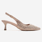 THEA - Nude Genuine Leather Gold-Crystal-Embellished Kitten Heel (Women)