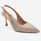 JOHANNA - Nude Genuine Leather Gold-Crystal-Embellished Stiletto Pump (Women)