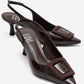 DUBLIN - Brown Printed Buckle Stiletto Pump (Women)