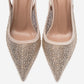 FREA - Nude Gold-Embellished Slingback Stiletto Pump (Women)