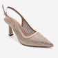 FREA - Nude Gold-Embellished Slingback Stiletto Pump (Women)
