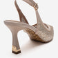 FREA - Nude Gold-Embellished Slingback Stiletto Pump (Women)