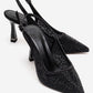 FREA - Black Stone-Embellished Ankle-Strap Stiletto Pump (Women)