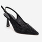 FREA - Black Stone-Embellished Ankle-Strap Stiletto Pump (Women)