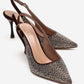JOHANNA - Brown Gold-Embellished Slingback Stiletto Pump (Women)