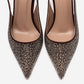 JOHANNA - Brown Gold-Embellished Slingback Stiletto Pump (Women)
