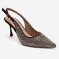 JOHANNA - Brown Gold-Embellished Slingback Stiletto Pump (Women)
