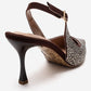 JOHANNA - Brown Gold-Embellished Slingback Stiletto Pump (Women)