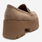 SANTIA - Camel Suede Chunky Platform Loafer (Women)