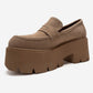 SANTIA - Camel Suede Chunky Platform Loafer (Women)