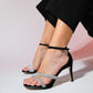 Laredo - Black Patent Embellished Platform Heel Evening Shoe (Women)