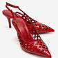 JEVER - Red Laser-Cut Slingback Stiletto Pump (Women)