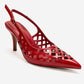 JEVER - Red Laser-Cut Slingback Stiletto Pump (Women)