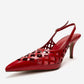 JEVER - Red Laser-Cut Slingback Stiletto Pump (Women)