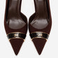 Kendra - Genuine Leather Brown Stiletto Heel (Women)
