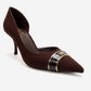 Kendra - Genuine Leather Brown Stiletto Heel (Women)