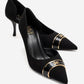 Kendra - Genuine Leather Black Stiletto Heel (Women)