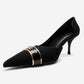 Kendra - Genuine Leather Black Stiletto Heel (Women)