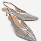 Orelis - Genuine Leather Silver Kitten Heel (Women)