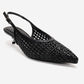 ORELIS - Black Woven Pattern Kitten Heel Shoe (Women)