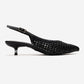 ORELIS - Black Woven Pattern Kitten Heel Shoe (Women)