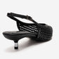 ORELIS - Black Woven Pattern Kitten Heel Shoe (Women)