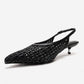 ORELIS - Black Woven Pattern Kitten Heel Shoe (Women)