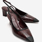 HILDA - Burgundy Printed Matte Cap Toe Block Heel Shoe (Women)