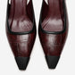 HILDA - Burgundy Printed Matte Cap Toe Block Heel Shoe (Women)