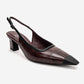 HILDA - Burgundy Printed Matte Cap Toe Block Heel Shoe (Women)