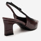 HILDA - Burgundy Printed Matte Cap Toe Block Heel Shoe (Women)