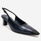 HILDA - Navy Printed Matte Cap Toe Block Heel Shoe (Women)