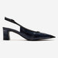 HILDA - Navy Printed Matte Cap Toe Block Heel Shoe (Women)