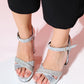 Slay - Silver Patterned Jeweled Platform Heel Dress Shoe (Women)