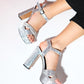 Slay - Silver Patterned Jeweled Platform Heel Dress Shoe (Women)