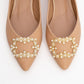 Ghent - Beige Pearl-Embellished Ballet Flat (Women)