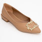 Ghent - Beige Pearl-Embellished Ballet Flat (Women)