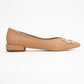 Ghent - Beige Pearl-Embellished Ballet Flat (Women)