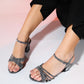 Lota - Platinum Patterned Block Heel Dress Shoe (Women)